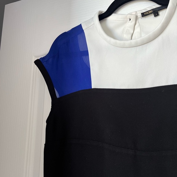 Beautiful Maje Dress size Small / 1 blue, White and black - Picture 5 of 7
